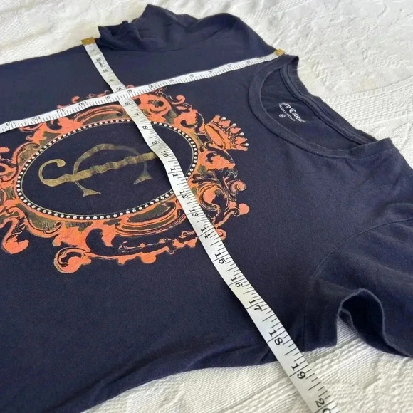 Y2K Juicy Couture Bedazzled Rhinestone Crown Logo Gold Pink Blue T-shirt Size M - Picture 7 of 12